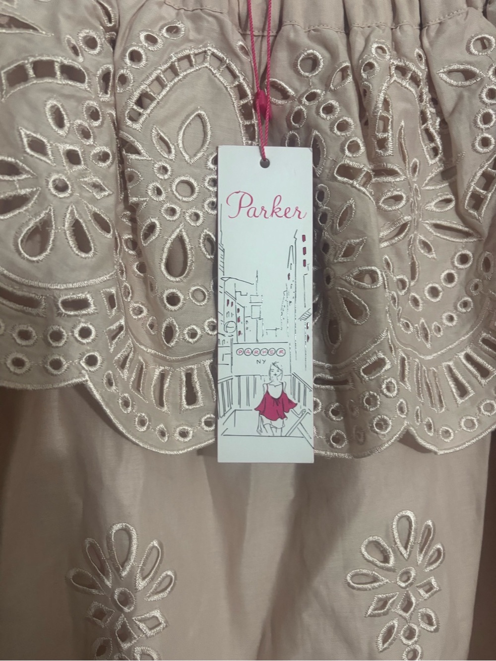 Parker Dress Women Small
BlushFlounced Eyelet Lined Cathy - Picture 3 of 12